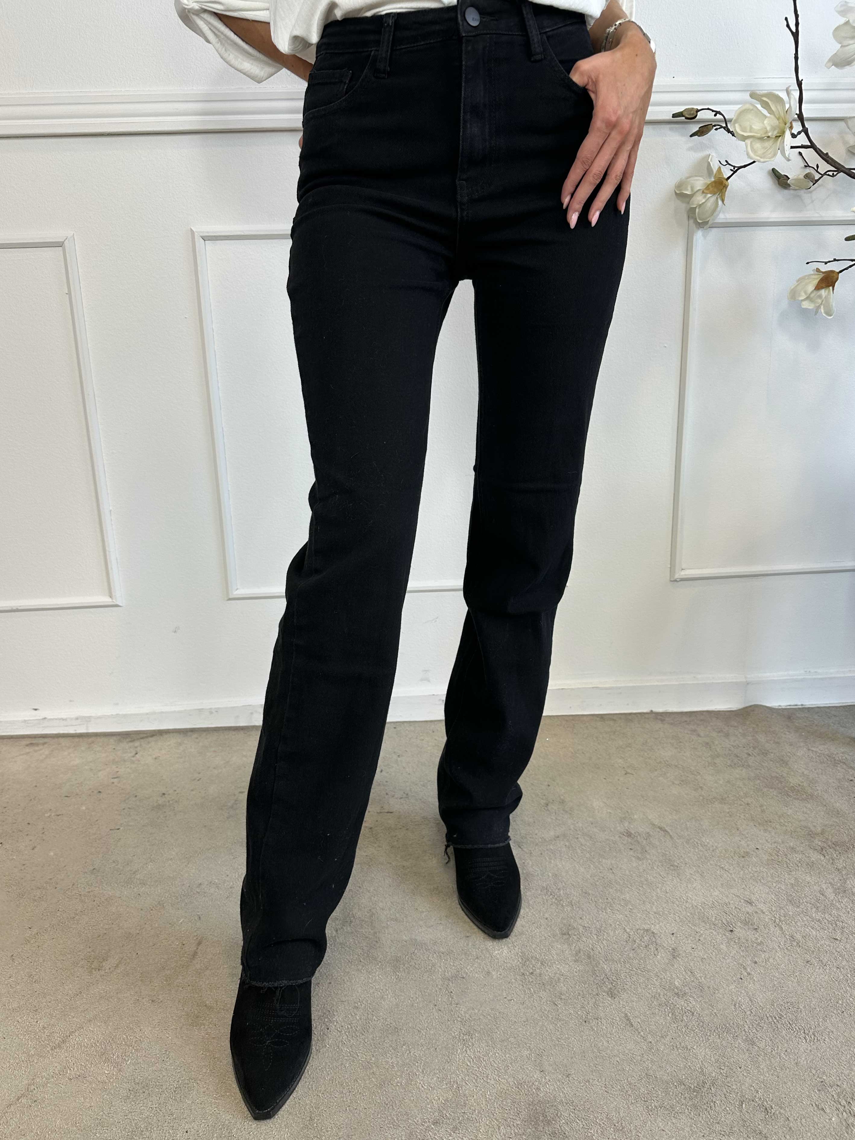 Valencia - Extra långa jeans med hög midja och stretch